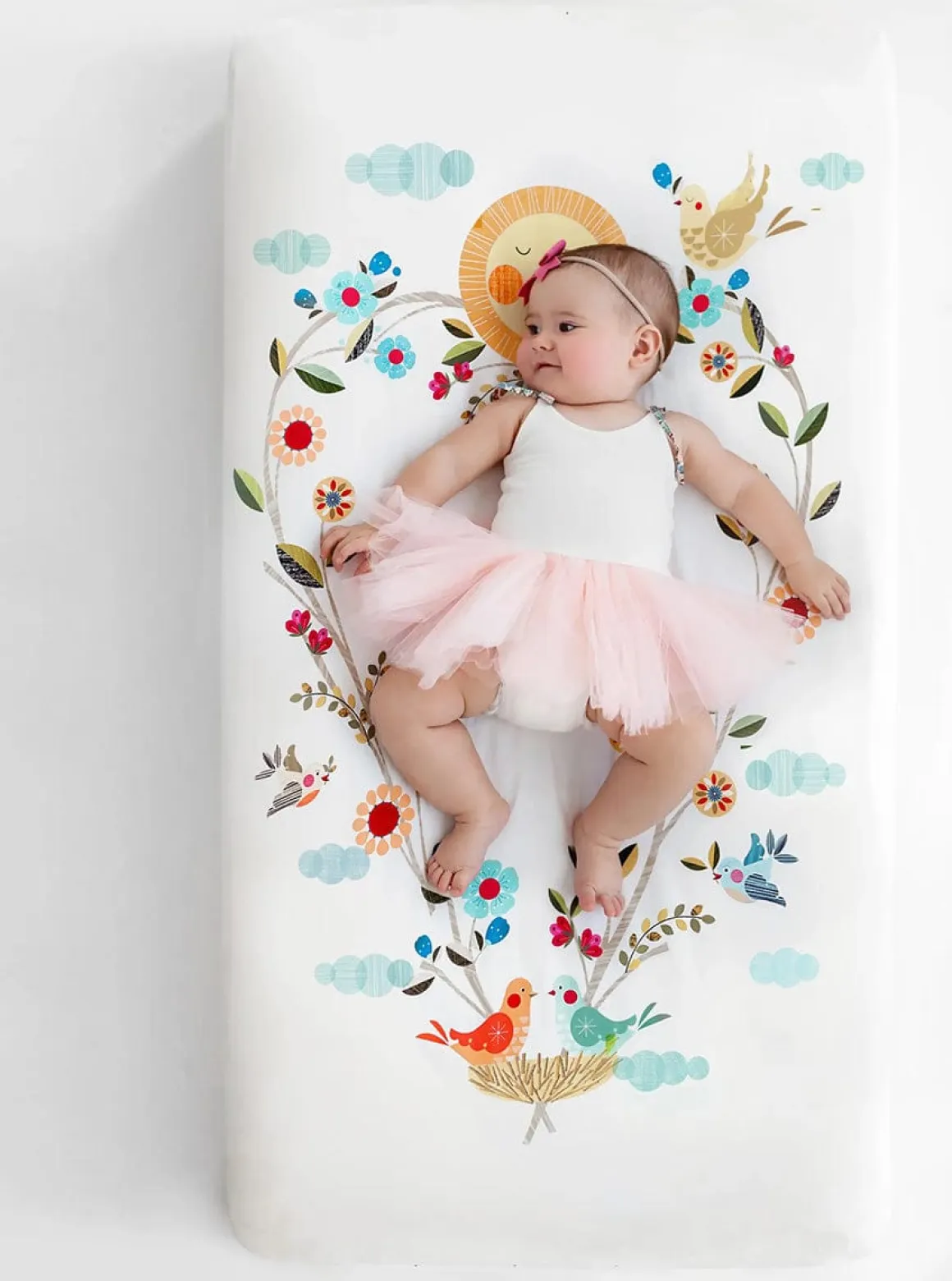 Rookie Humans Cotton Sateen Crib Sheet - Love Blooms