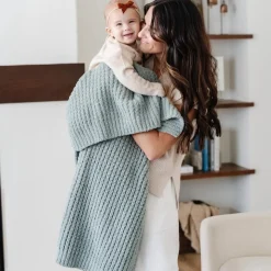 Saranoni Waffle Knit Receiving Blanket - Elm