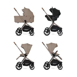 Silver Cross Breez Modular Stroller + Bassinet Bundle - Champagne