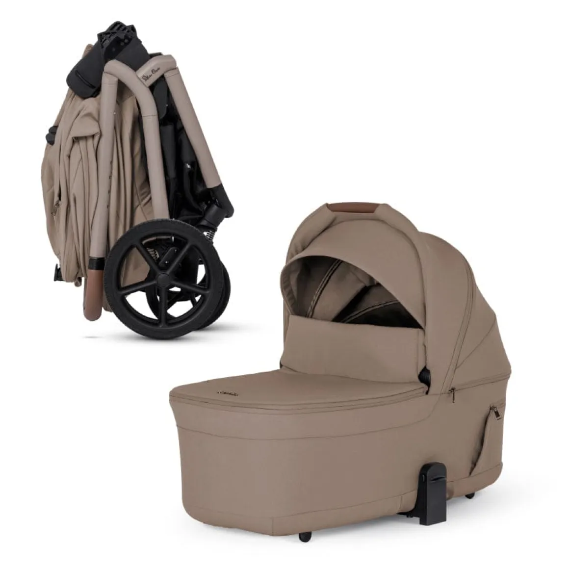 Silver Cross Breez Modular Stroller + Bassinet Bundle - Champagne
