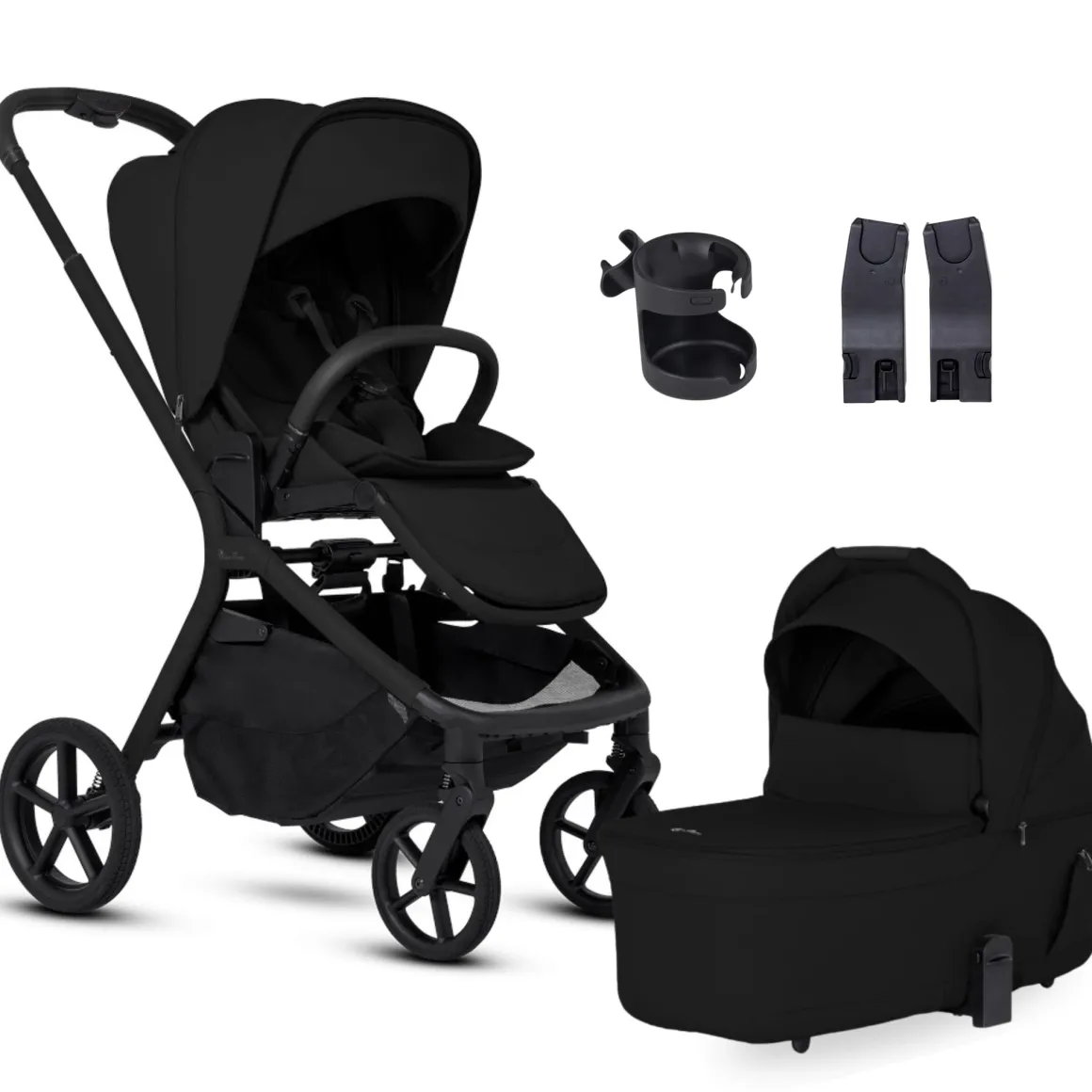 Silver Cross Breez Modular Stroller + Newborn Essentials Bundle - Onyx