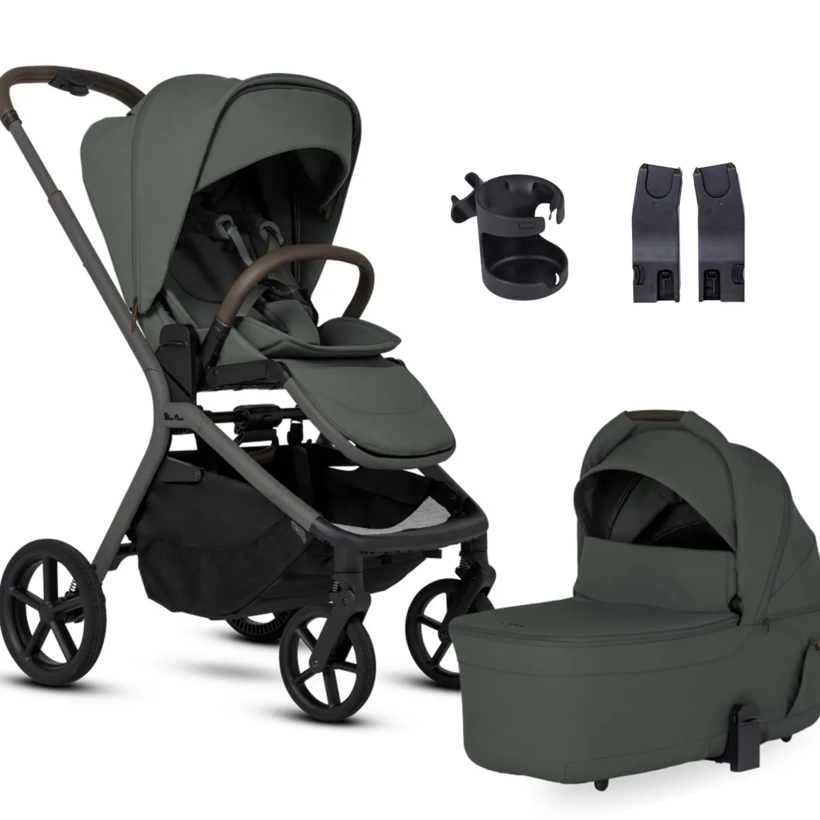Silver Cross Breez Modular Stroller + Newborn Essentials Bundle - Pewter