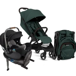 Silver Cross Clic Compact Stroller + Nuna PIPA RX Travel System Bundle - Conifer / Caviar
