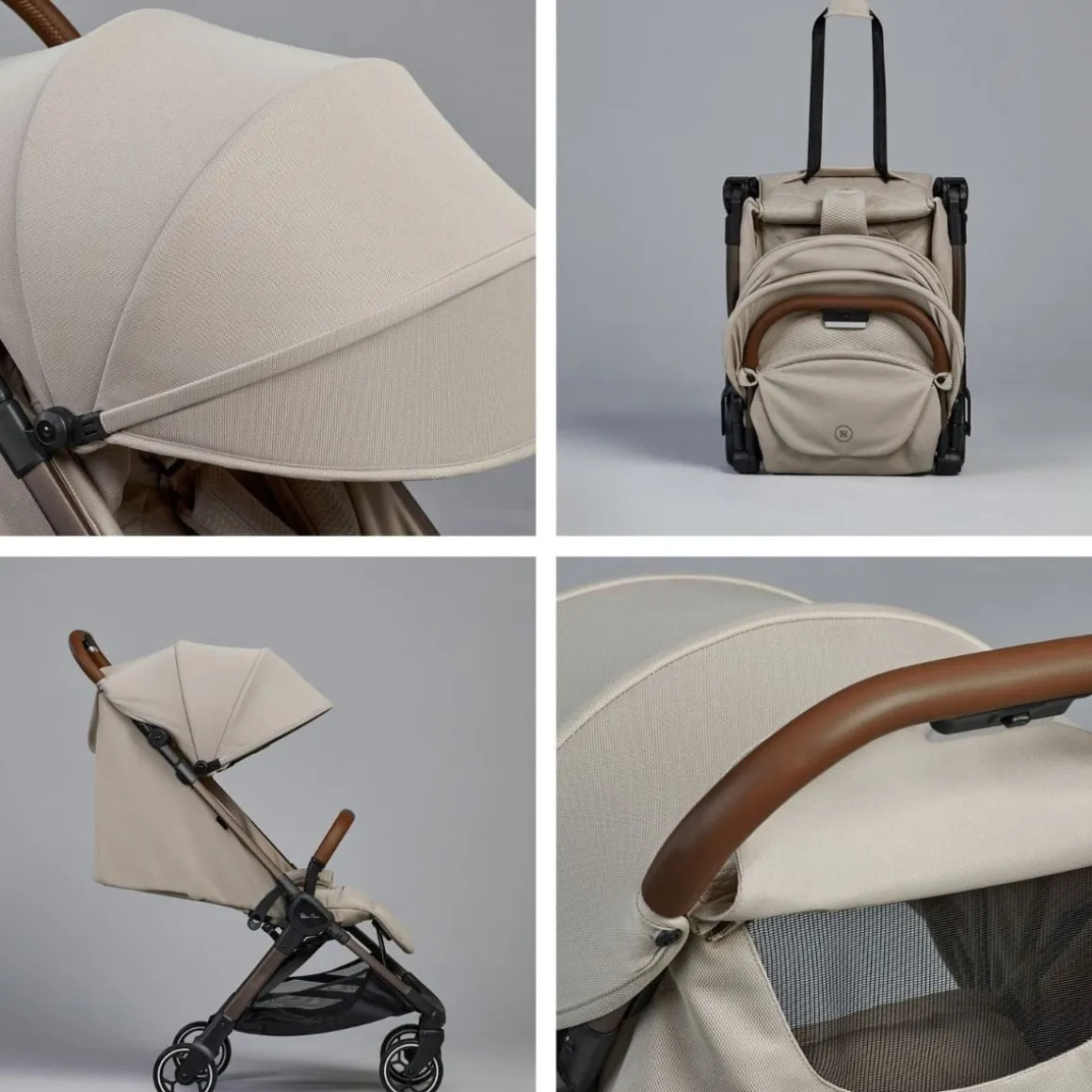 Silver Cross Clic Compact Stroller + Nuna PIPA RX Travel System Bundle - Latte / Caviar
