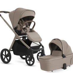 Silver Cross Cove 2 Full-Size All-Terrain Stroller + Bassinet Bundle - Champagne