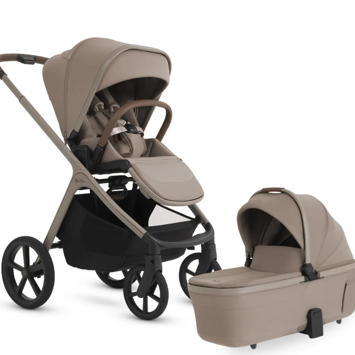 Silver Cross Cove 2 Full-Size All-Terrain Stroller + Bassinet Bundle - Champagne