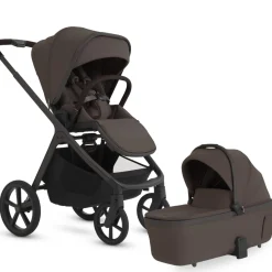 Silver Cross Cove 2 Full-Size All-Terrain Stroller + Bassinet Bundle - Chocolate