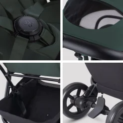 Silver Cross Nia Compact Travel Stroller + Bassinet Bundle - Conifer
