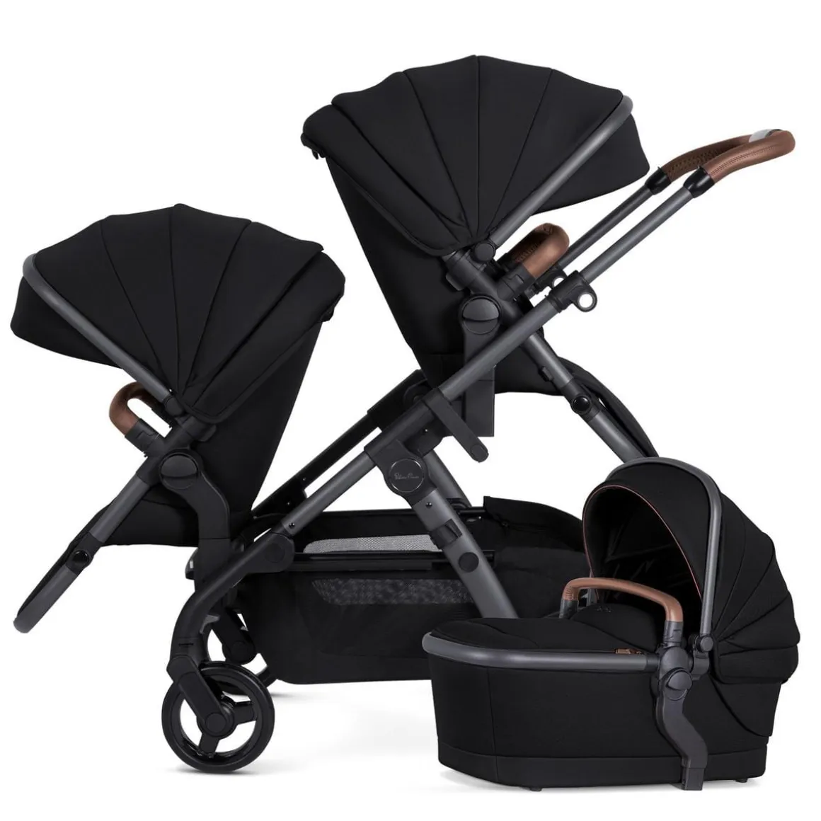 Silver Cross Wave 3 Complete Single-to-Double Stroller - Licorice