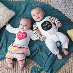 Skip Hop Baby Says Long Sleeve Romper, Look at Me - Stripes (Newborn)