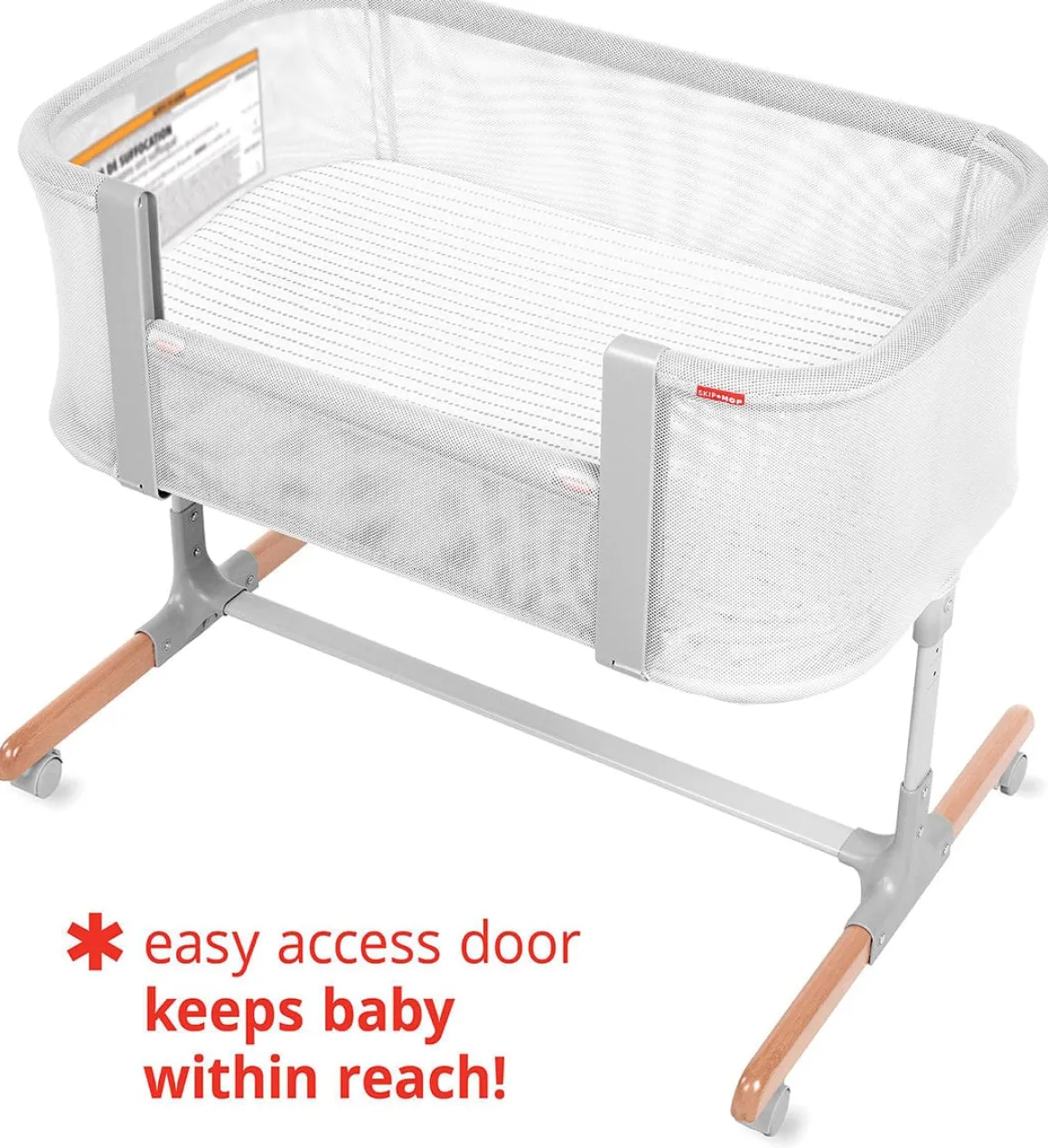 Skip Hop Cozy-Up 2-in-1 Bedside Sleeper & Bassinet - Grey