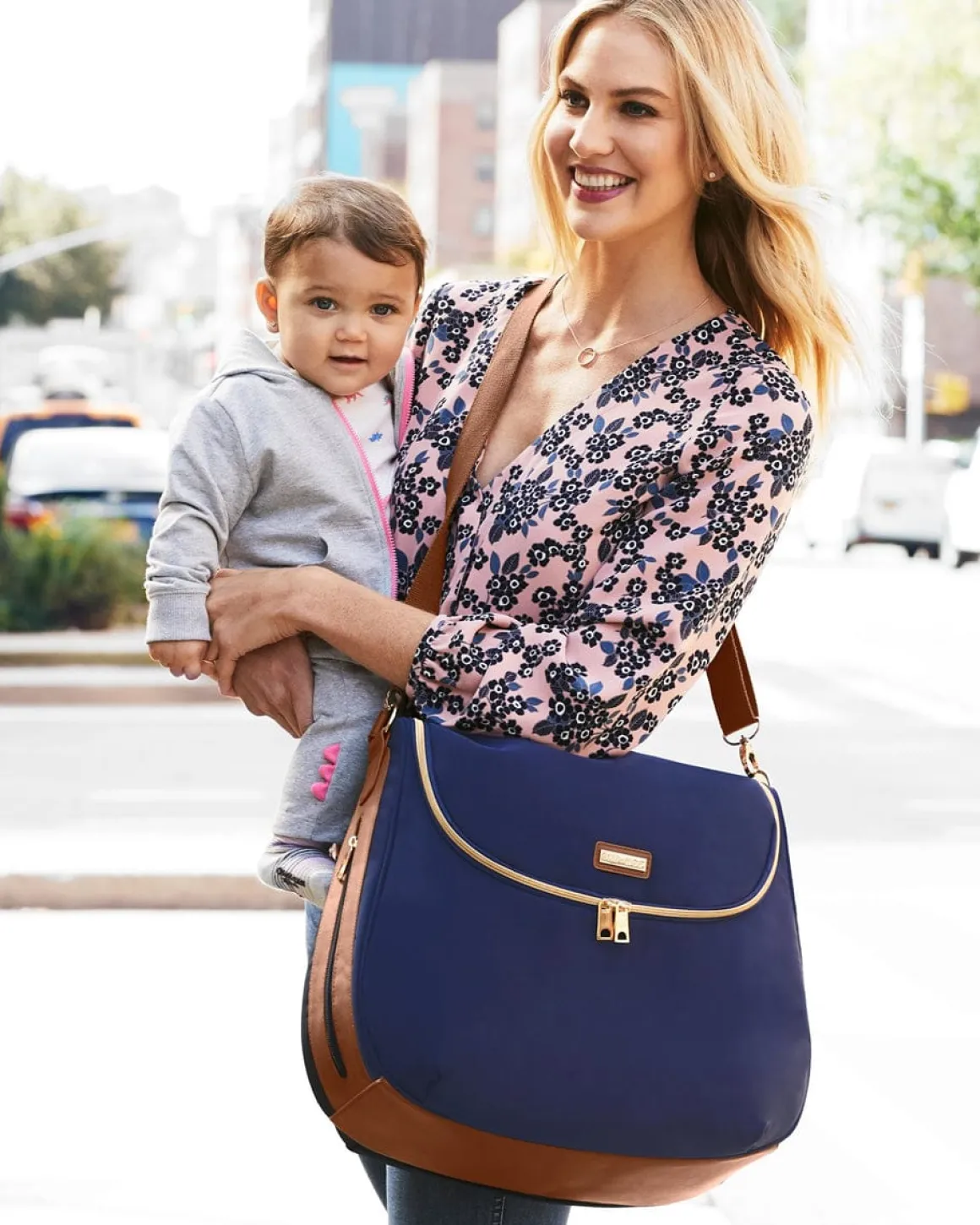 Skip Hop Curve Satchel Diaper Bag - Navy