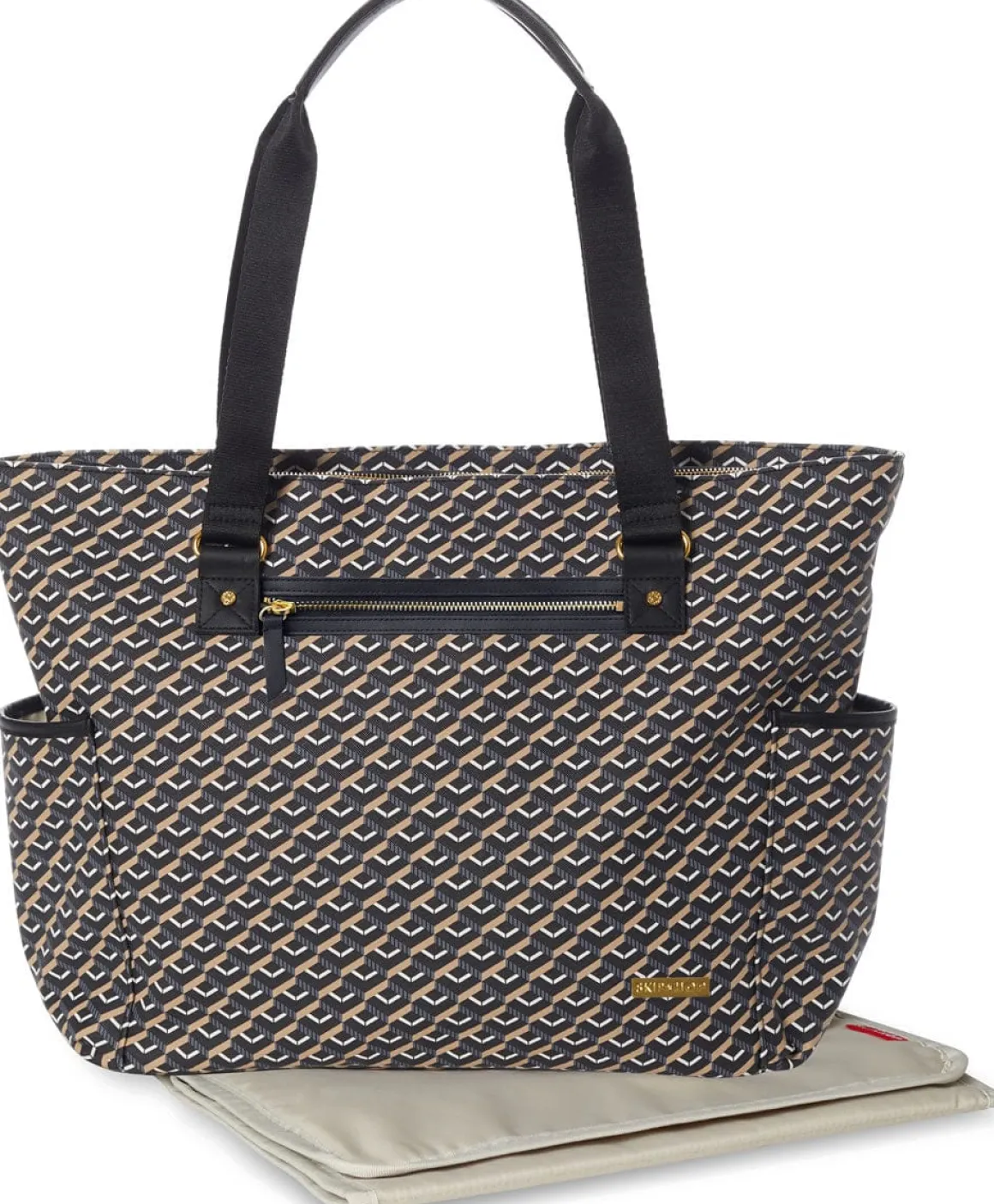 Skip Hop Deco Saffiano Tote Diaper Bag - Black