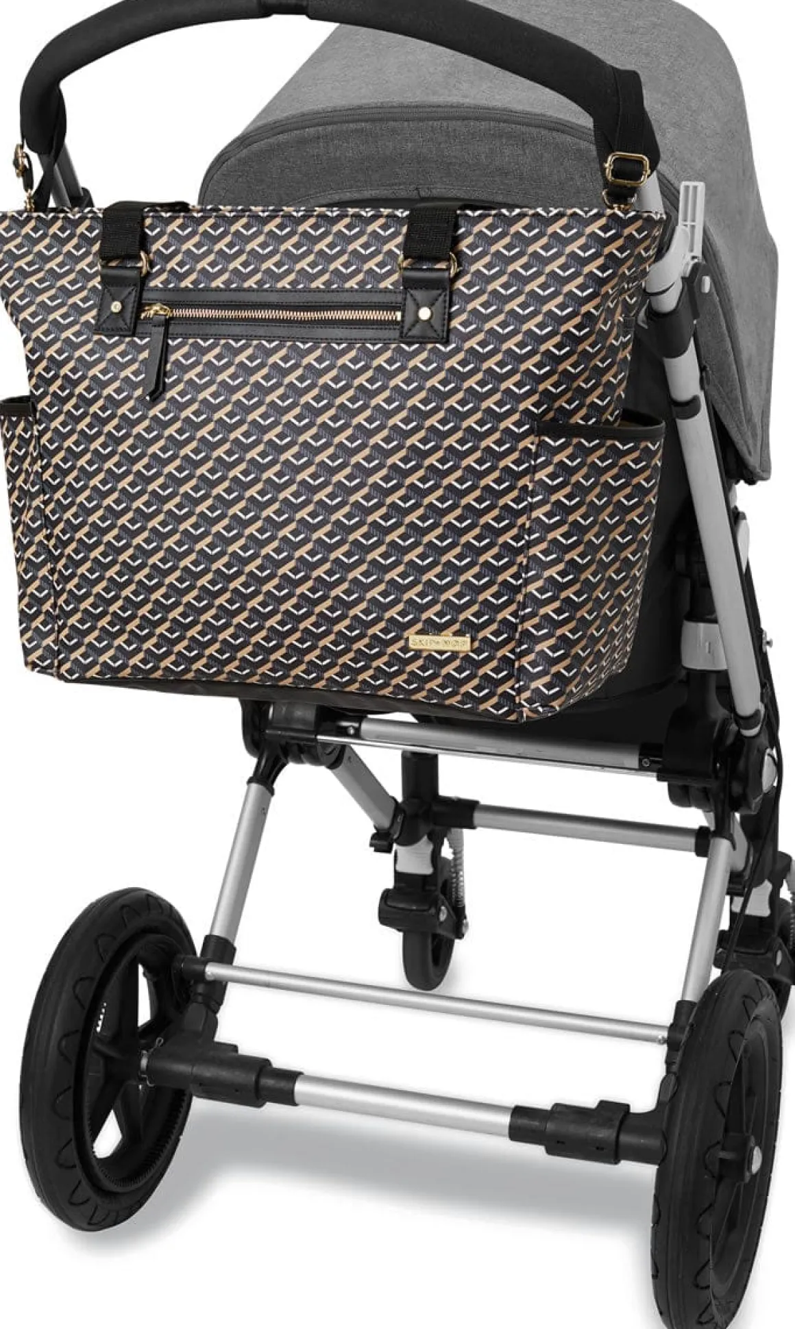 Skip Hop Deco Saffiano Tote Diaper Bag - Black
