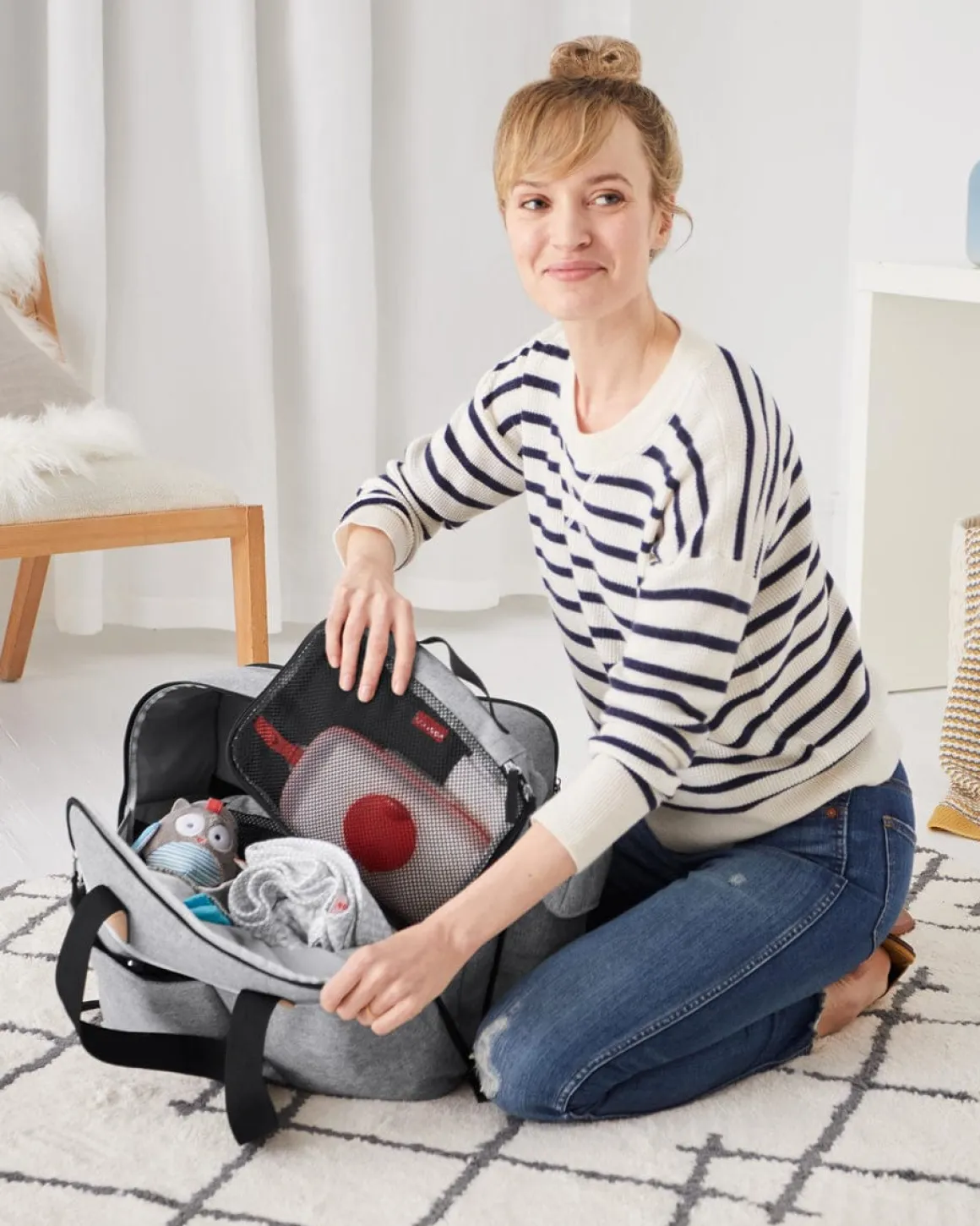 Skip Hop Duo Weekender Diaper Bag - Grey Melange
