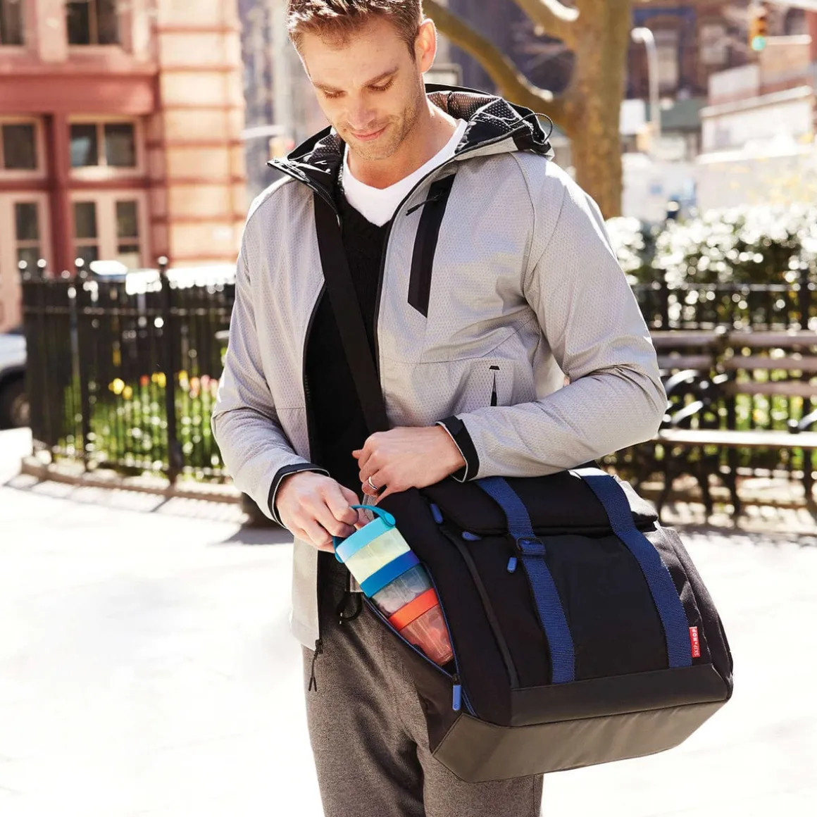 Skip Hop Fit All-Access Diaper Bag - Black/Cobalt