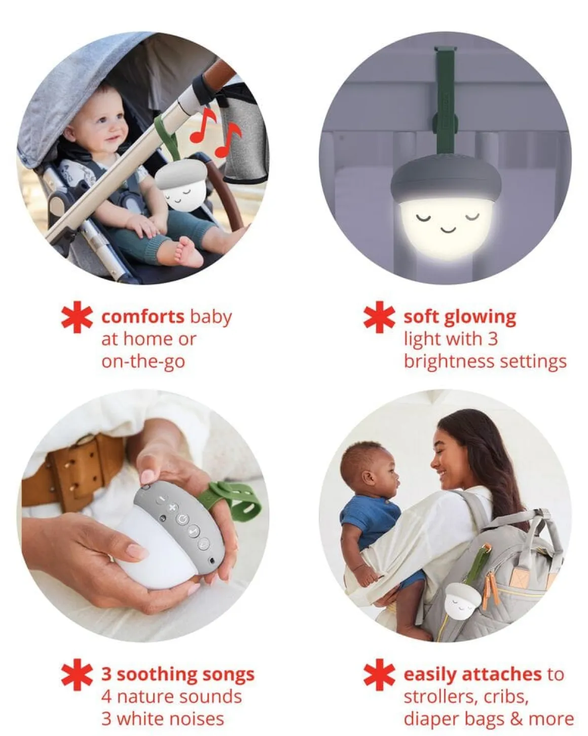 Skip Hop Glow With Me Portable Acorn Sound Machine