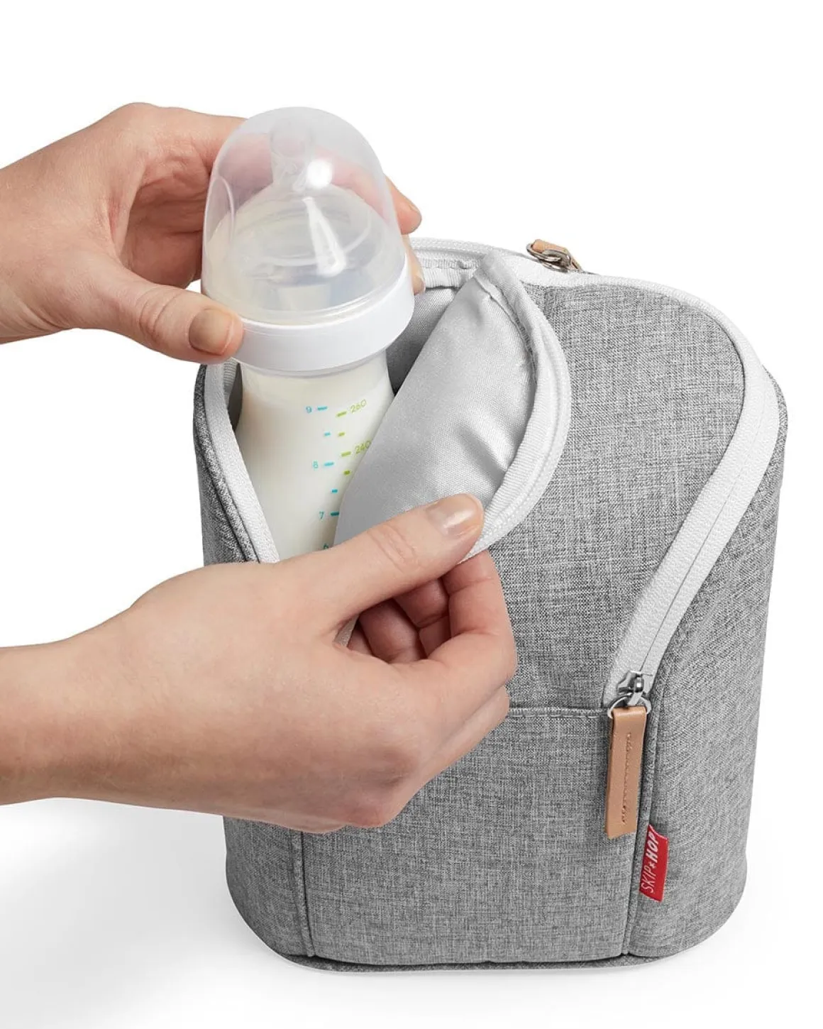 Skip Hop Grab & Go Double Bottle Bag - Grey Melange