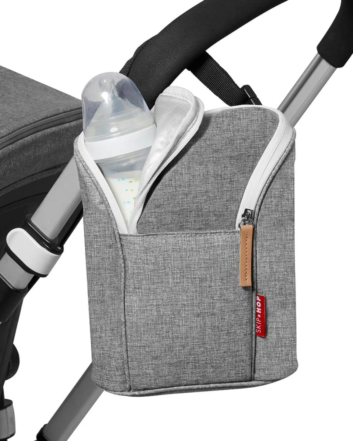 Skip Hop Grab & Go Double Bottle Bag - Grey Melange