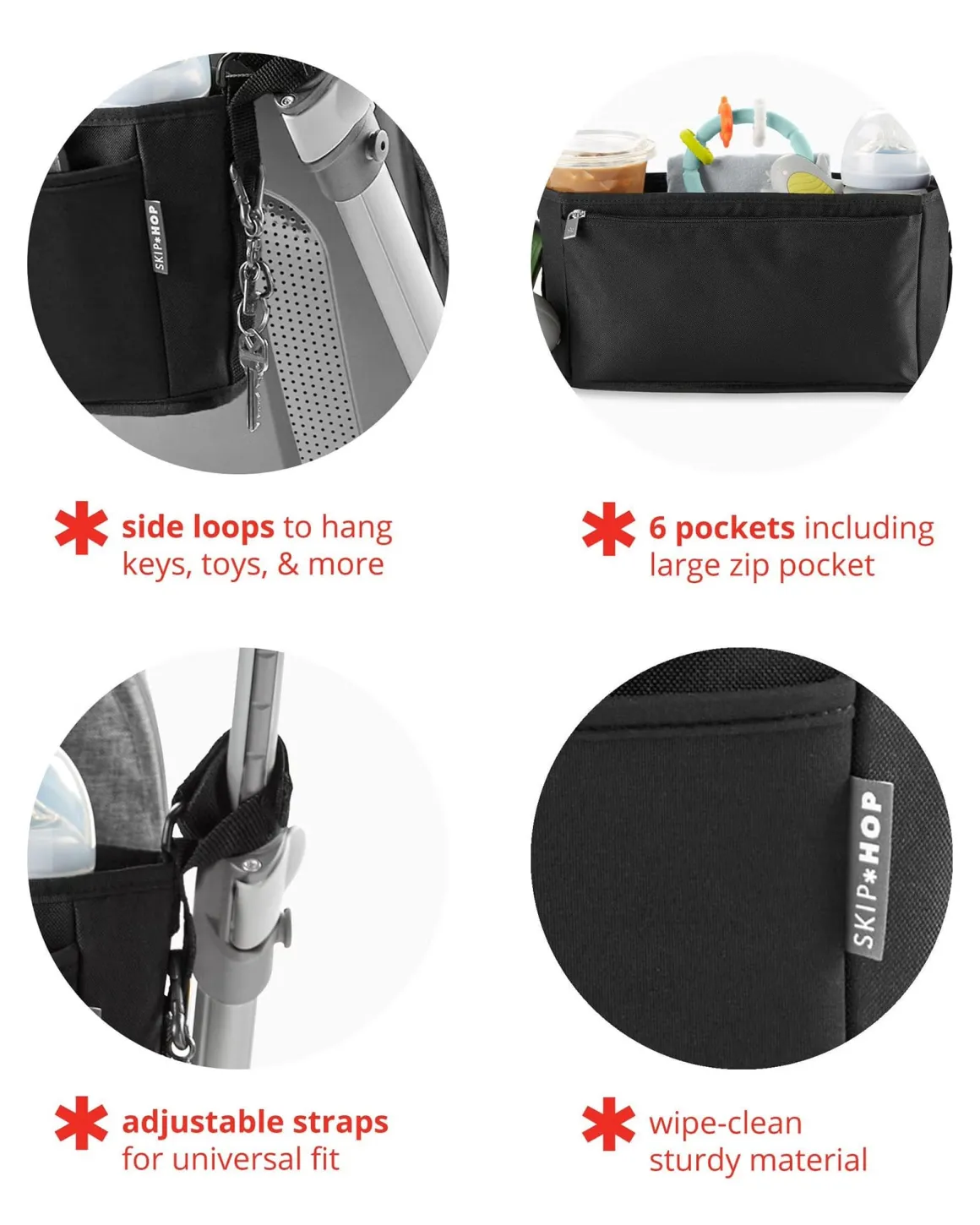 Skip Hop Grab & Go Ultra Stroller Organizer - Black