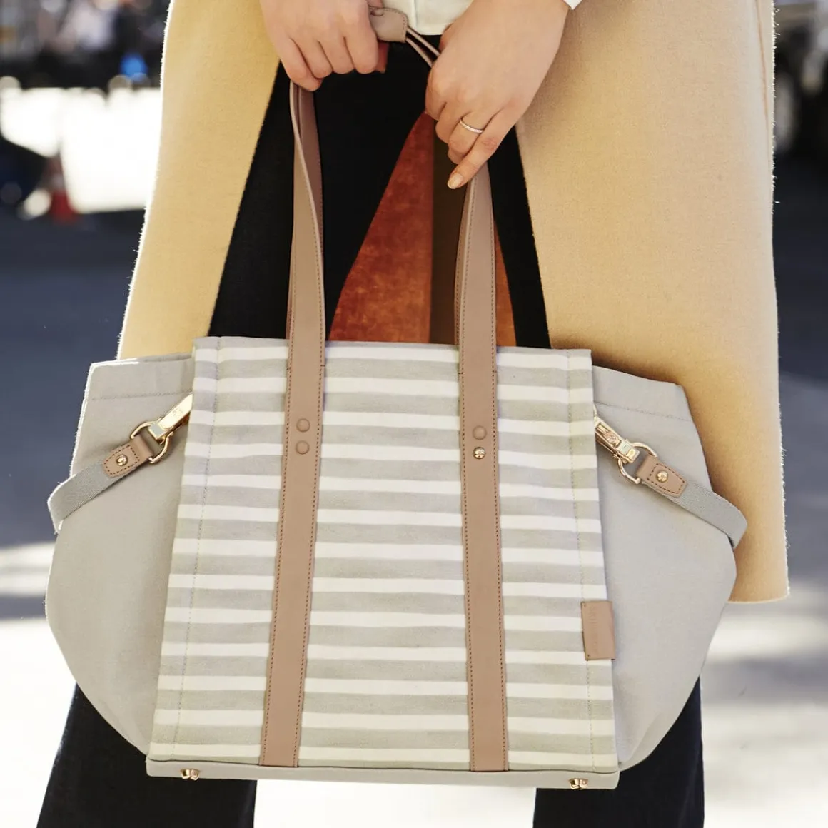 Skip Hop Highline Tote Diaper Bag - Oyster Stripe