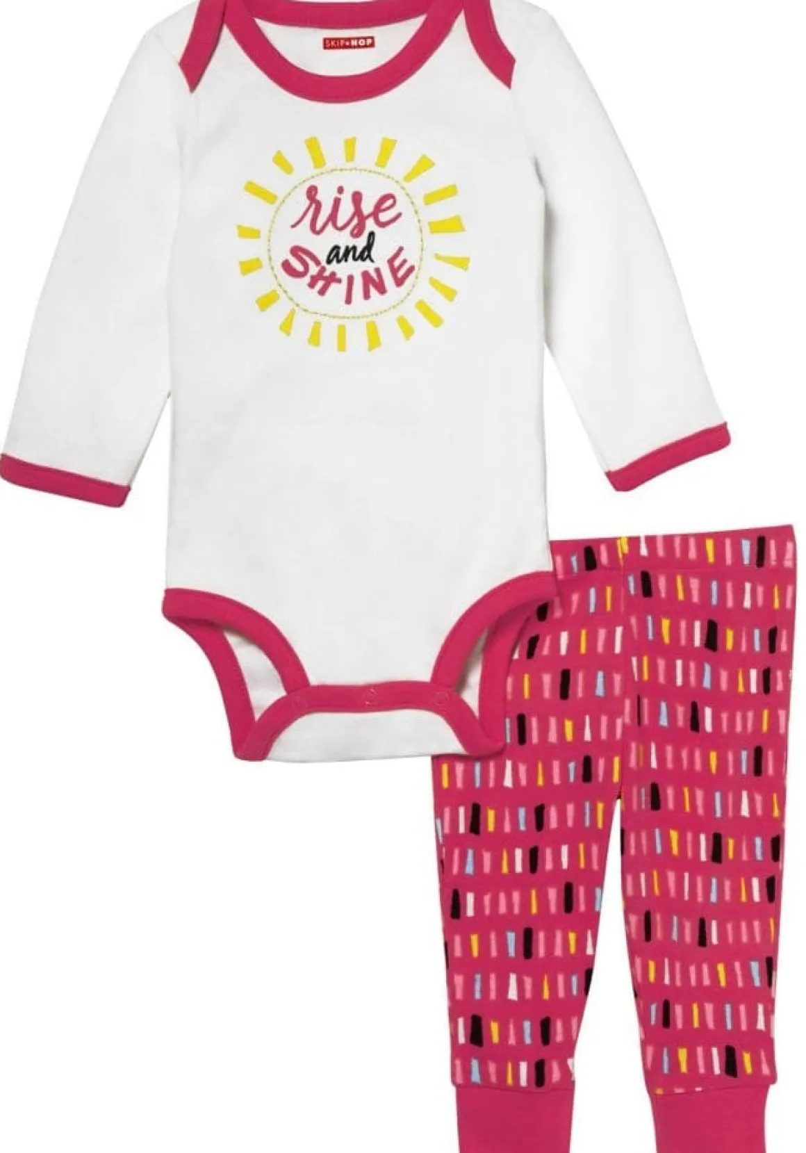 Skip Hop Long Sleeve Bodysuit & Pant Set, Rise & Shine - Confetti (3 Months)