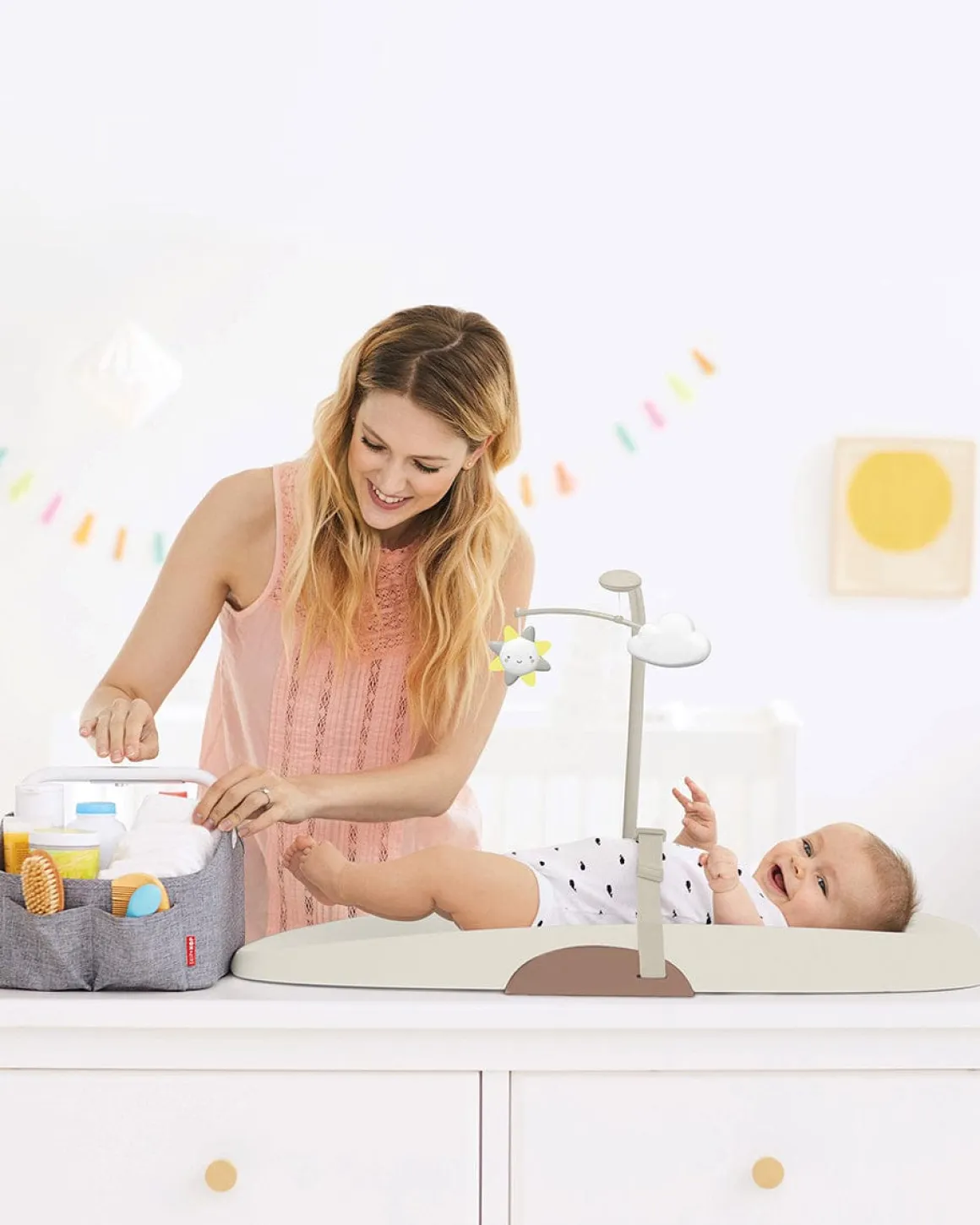 Skip Hop Nursery Style Wipe-Clean Changing Pad - Oat