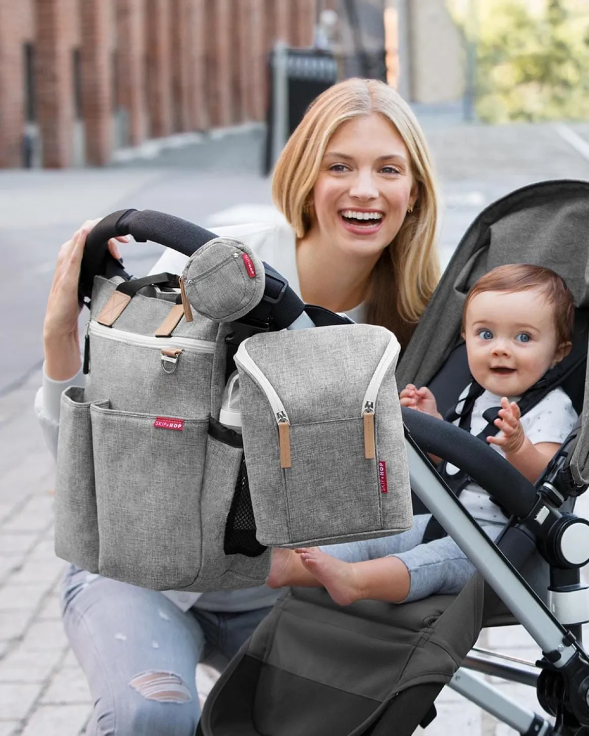 Skip Hop Pacifier Pocket - Grey Melange