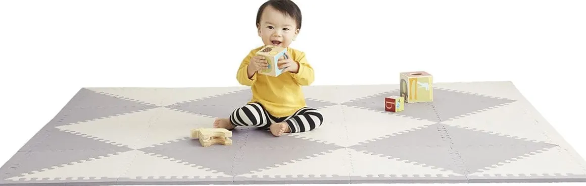 Skip Hop Playspot Geo Interlocking Foam Tiles - Grey / Cream