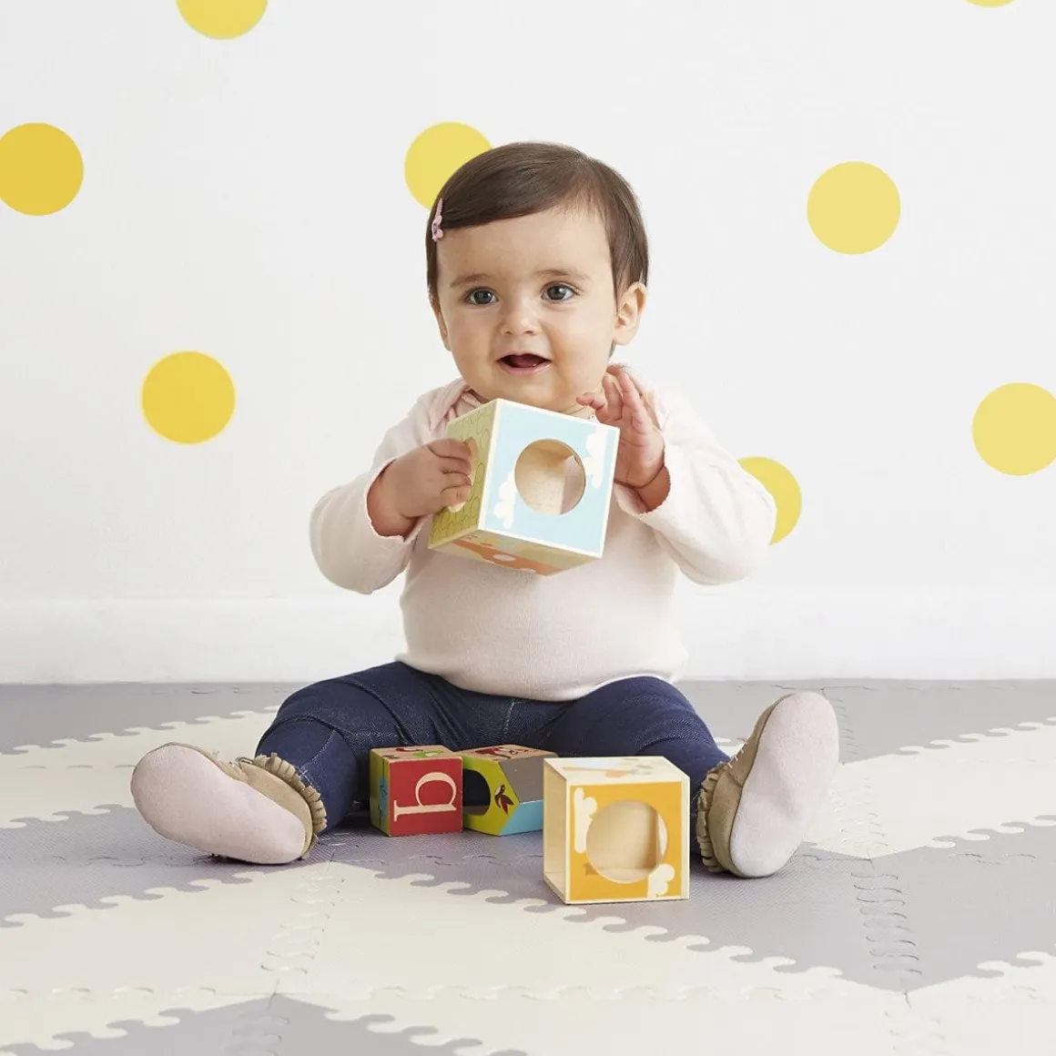 Skip Hop Playspot Geo Interlocking Foam Tiles - Grey / Cream