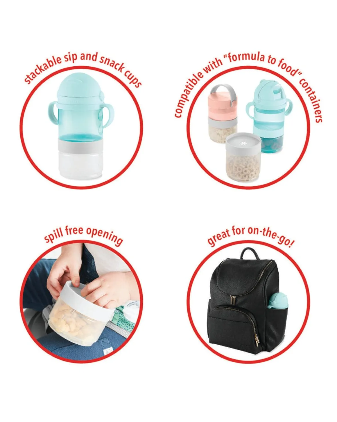 Skip Hop Sip To Snack 2-in-1 Set - Teal / Grey