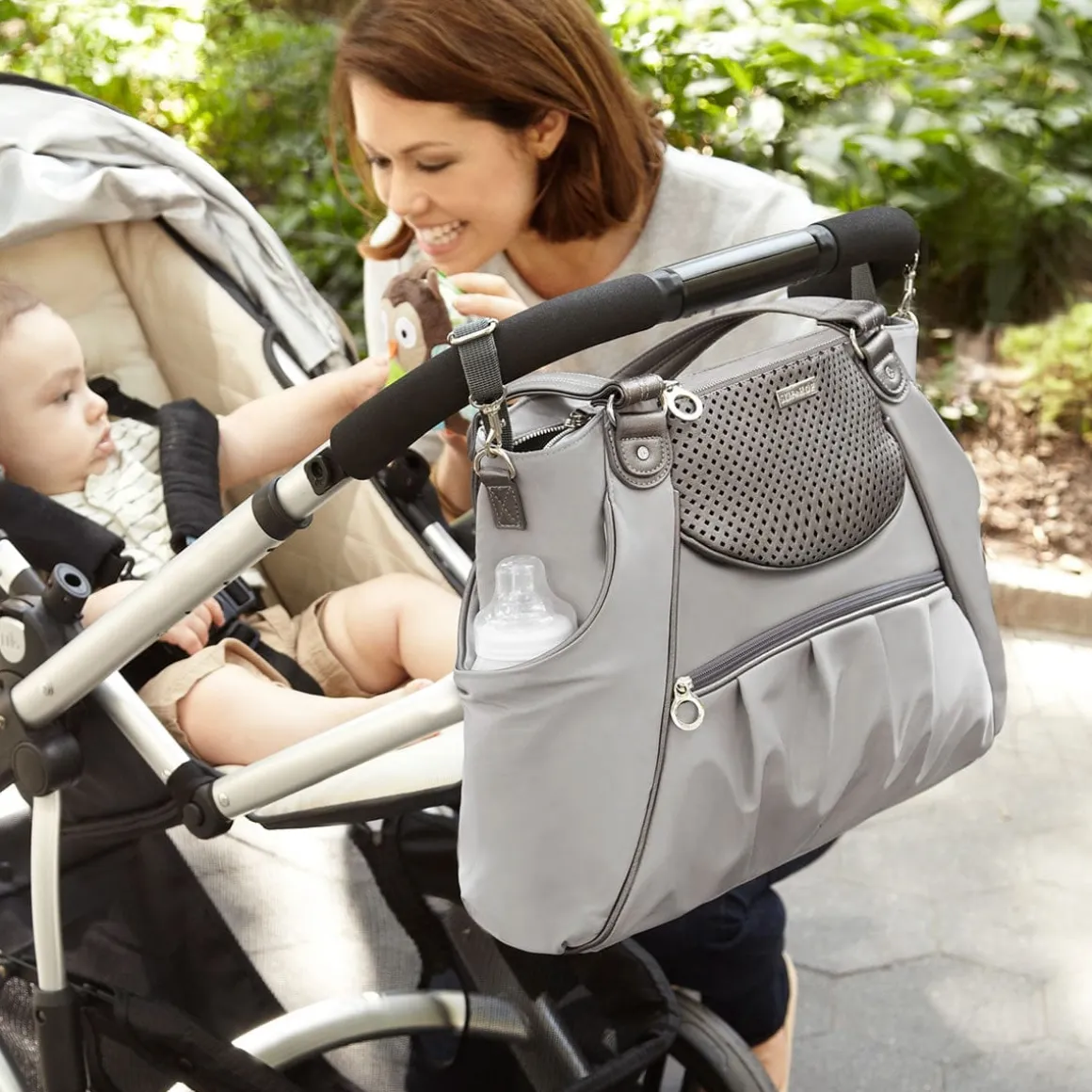 Skip Hop Studio Select Day-to-Night Diaper Satchel - Pewter