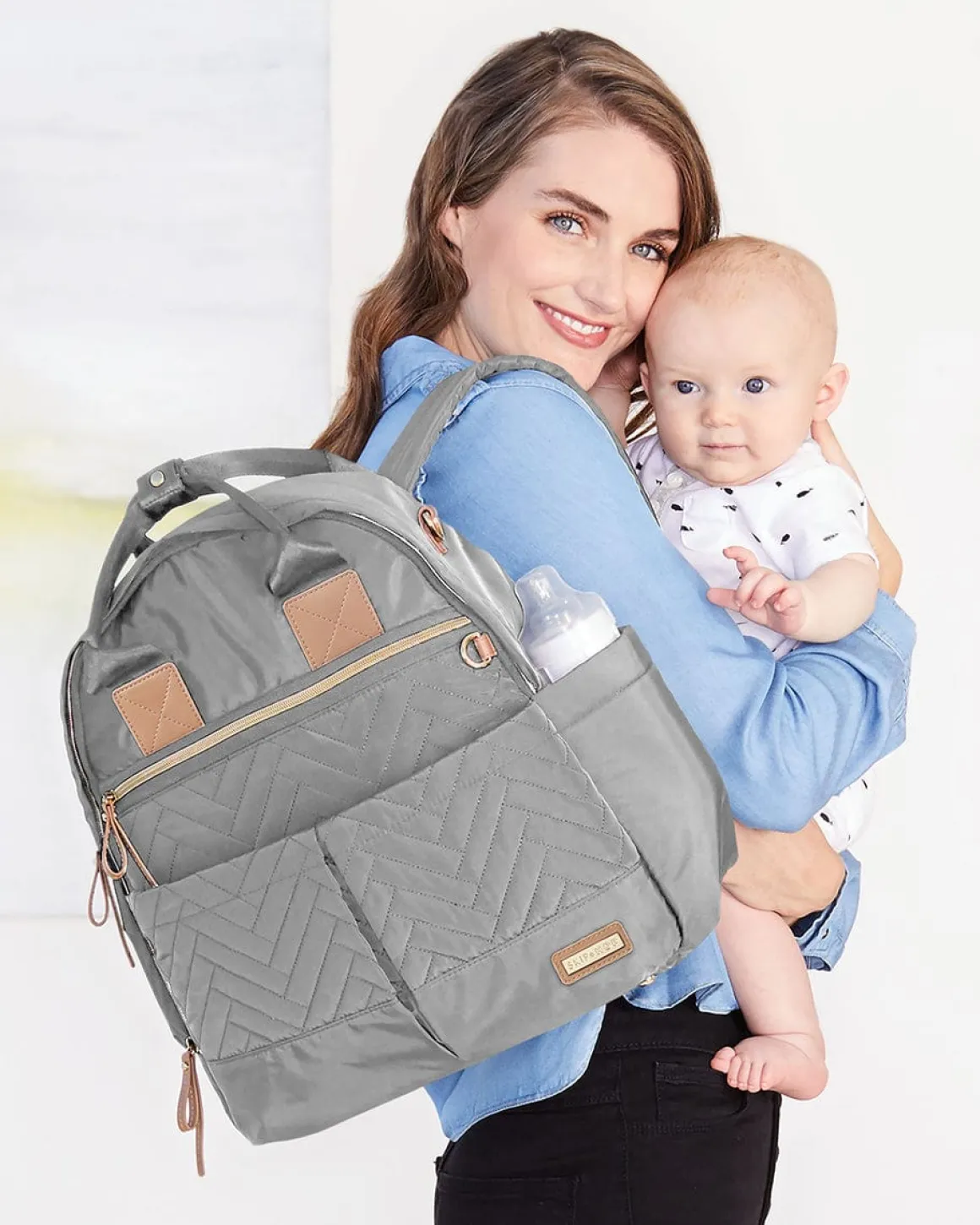 Skip Hop Suite 6-In-1 Diaper Backpack Set - Dove