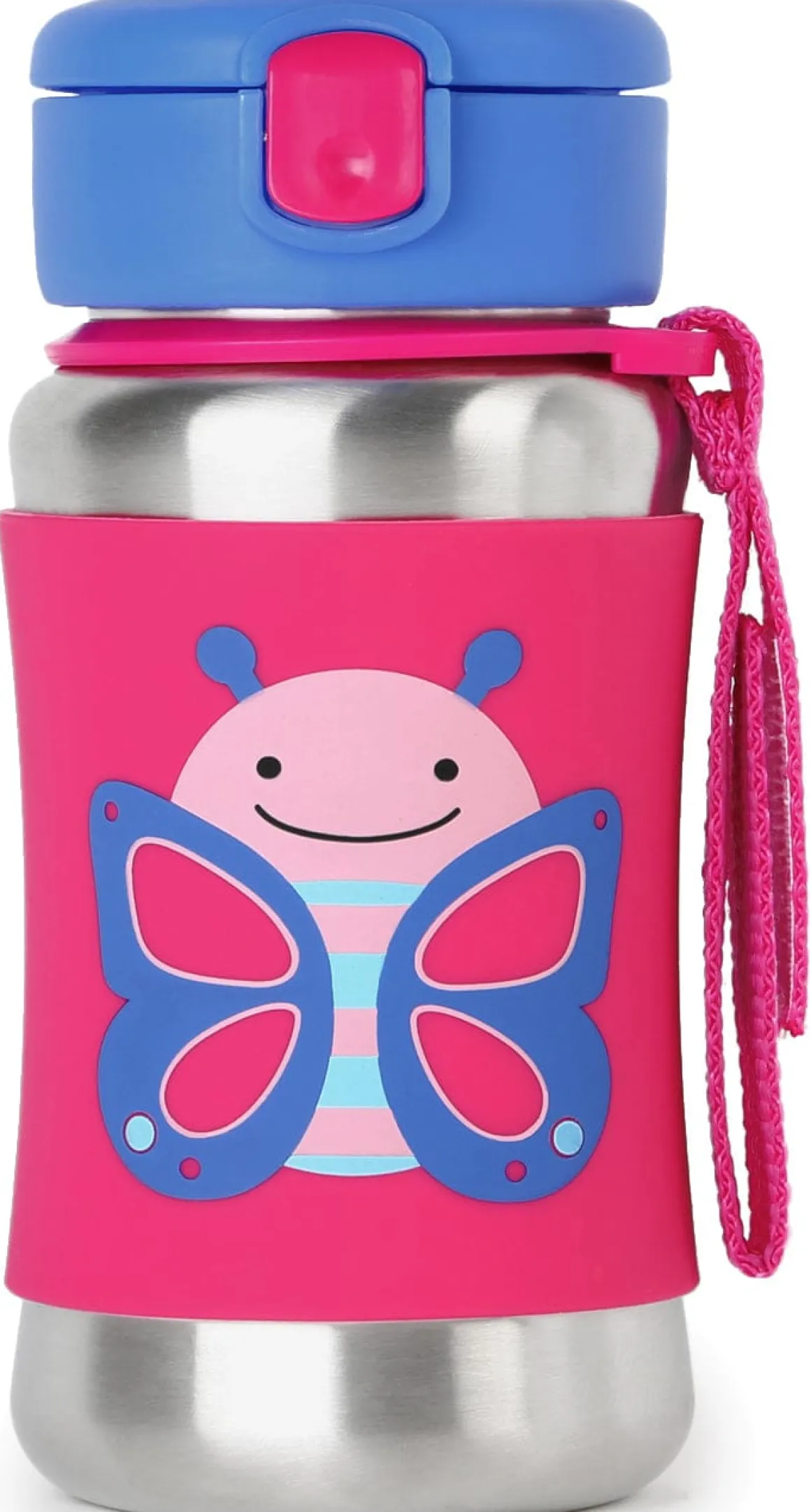 Skip Hop Zoo Stainless Steel Straw Bottle - Butterfly