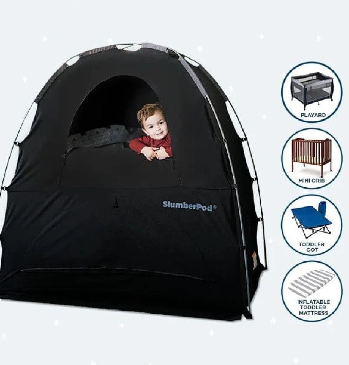 SlumberPod Privacy Canopy - Black / Gray