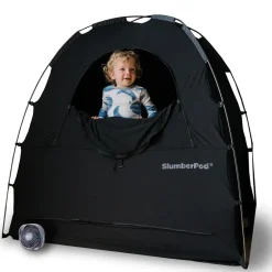 SlumberPod Privacy Canopy with Fan - Black / Gray