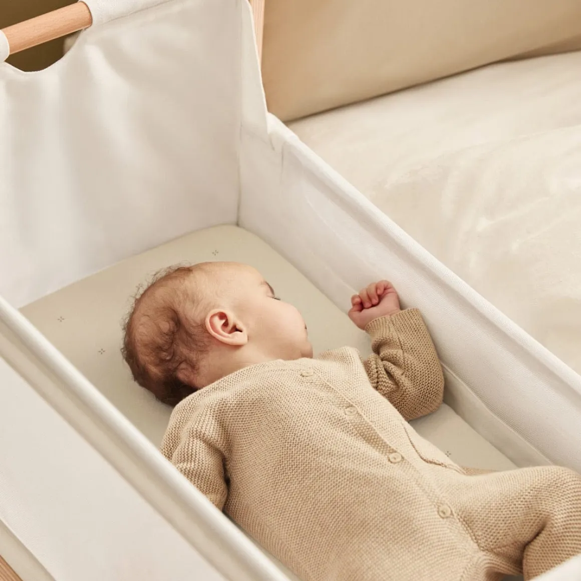 Snuz Bassinet Fitted Sheets, 2 Pack - Cashmere/Cross