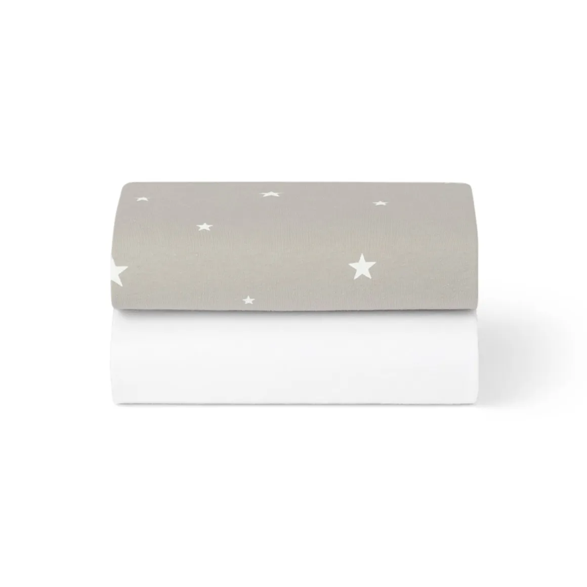 Snuz Bassinet Fitted Sheets, 2 Pack - Grey/Star