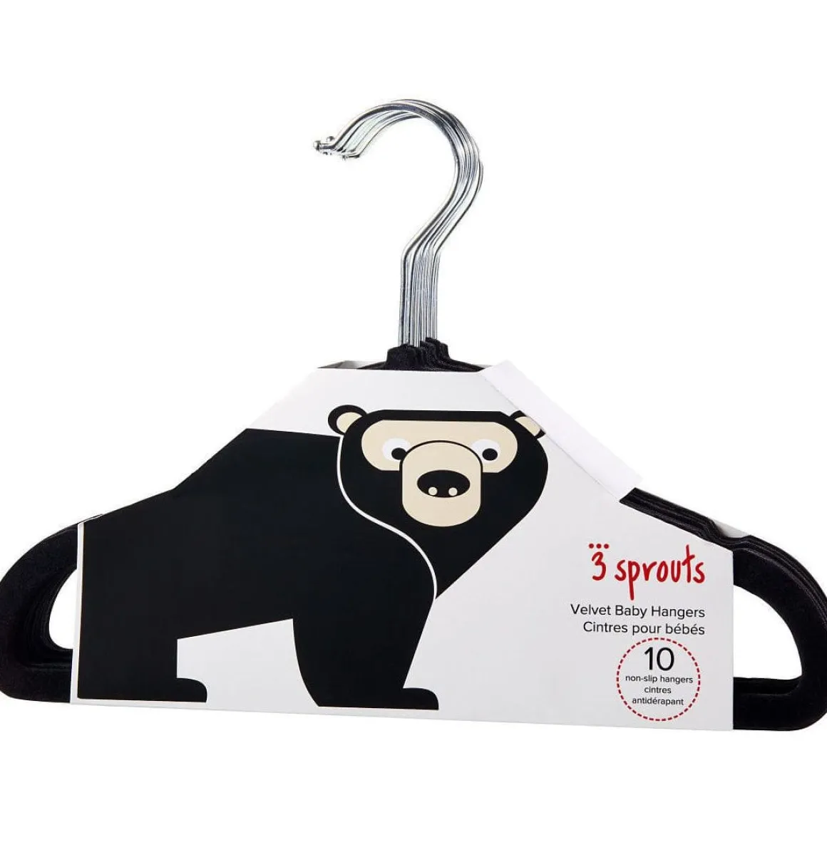 3 Sprouts Non-Slip Hangers - Black
