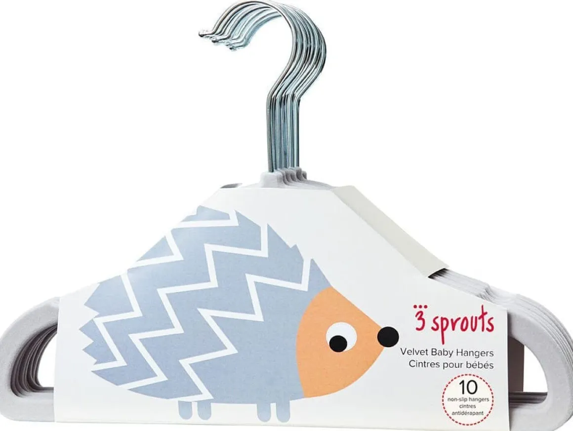 3 Sprouts Non-Slip Hangers - Gray