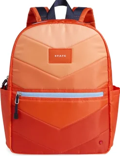 State Bags Kane Kids Backpack - Orange Chevron Puffer