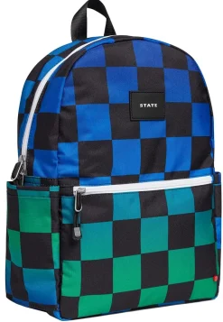 State Bags Kane Kids Travel Backpack - Blue Checkerboard