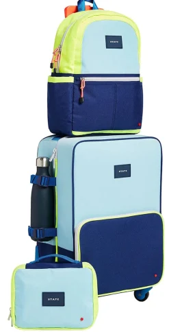 State Bags Kane Kids Travel Backpack - Navy/Neon