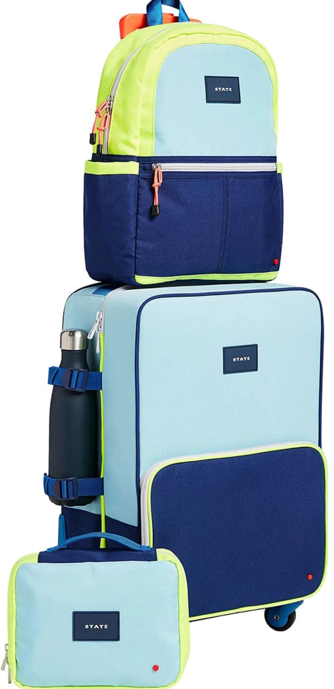 State Bags Logan Suitcase - Navy / Neon