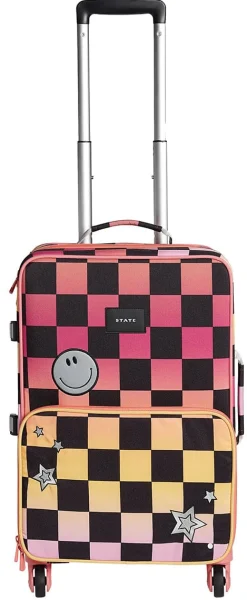 State Bags Logan Suitcase - Pink Checkerboard