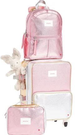 State Bags Mini Kane Kids Travel Backpack - Pink / Silver