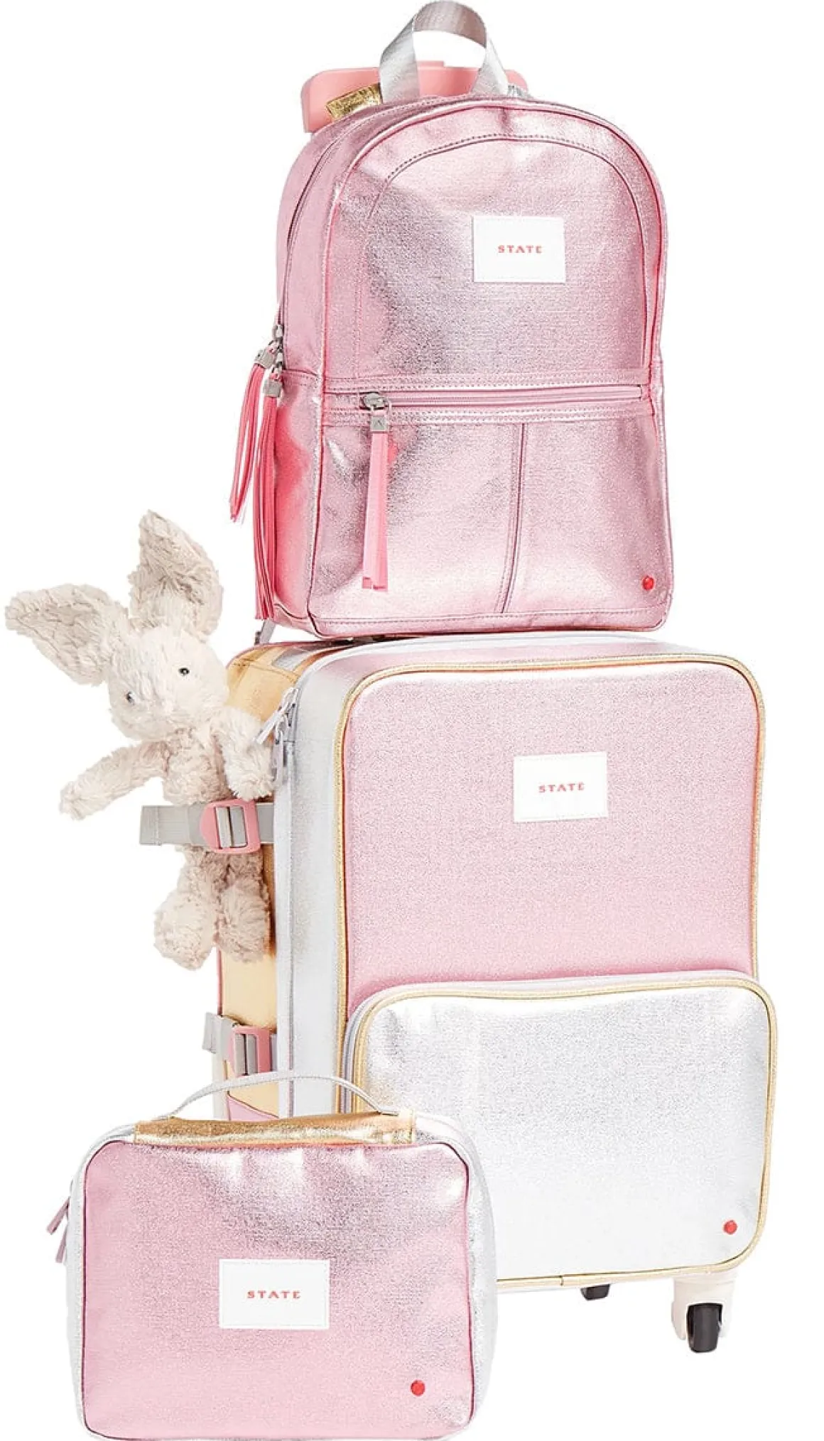 State Bags Mini Kane Kids Travel Backpack - Pink / Silver