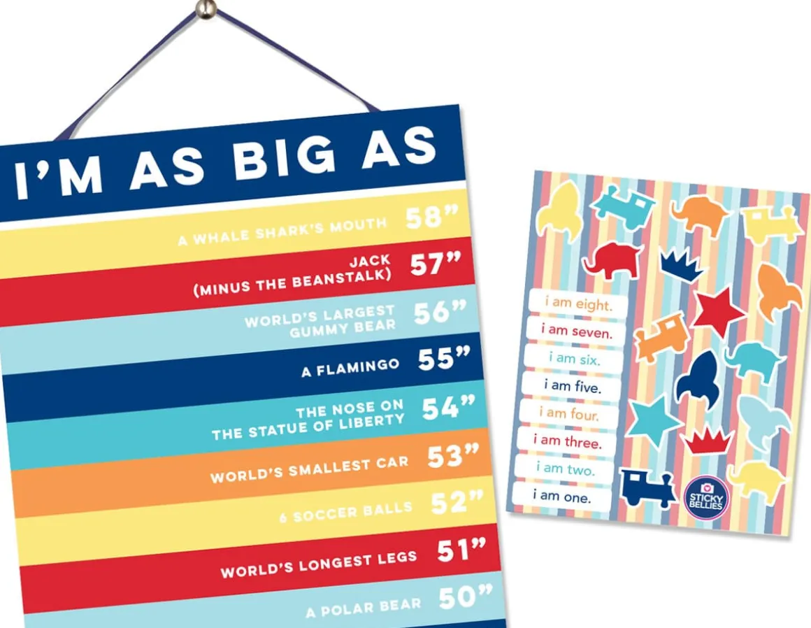 Sticky Bellies Happy Heights Growth Chart - Boy