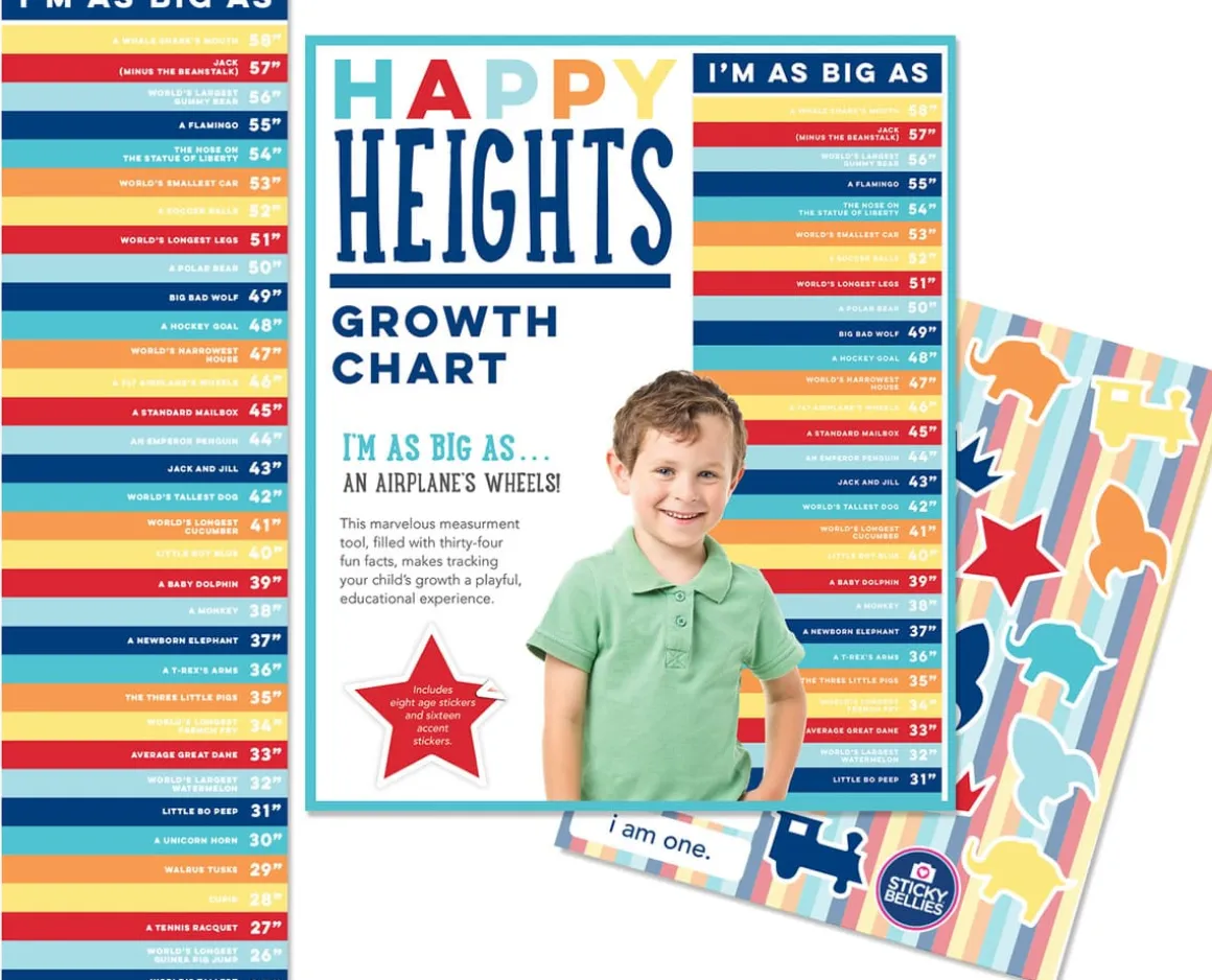 Sticky Bellies Happy Heights Growth Chart - Boy