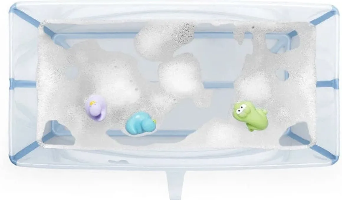 Stokke Flexi Bath X-Large Heat Sensitive Tub + Newborn Support - Ocean Blue